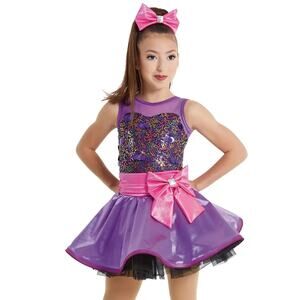 Dance Costume Weissman 12147 Medium Adult Pink Purple Sequin Tutu Jazz Sequin